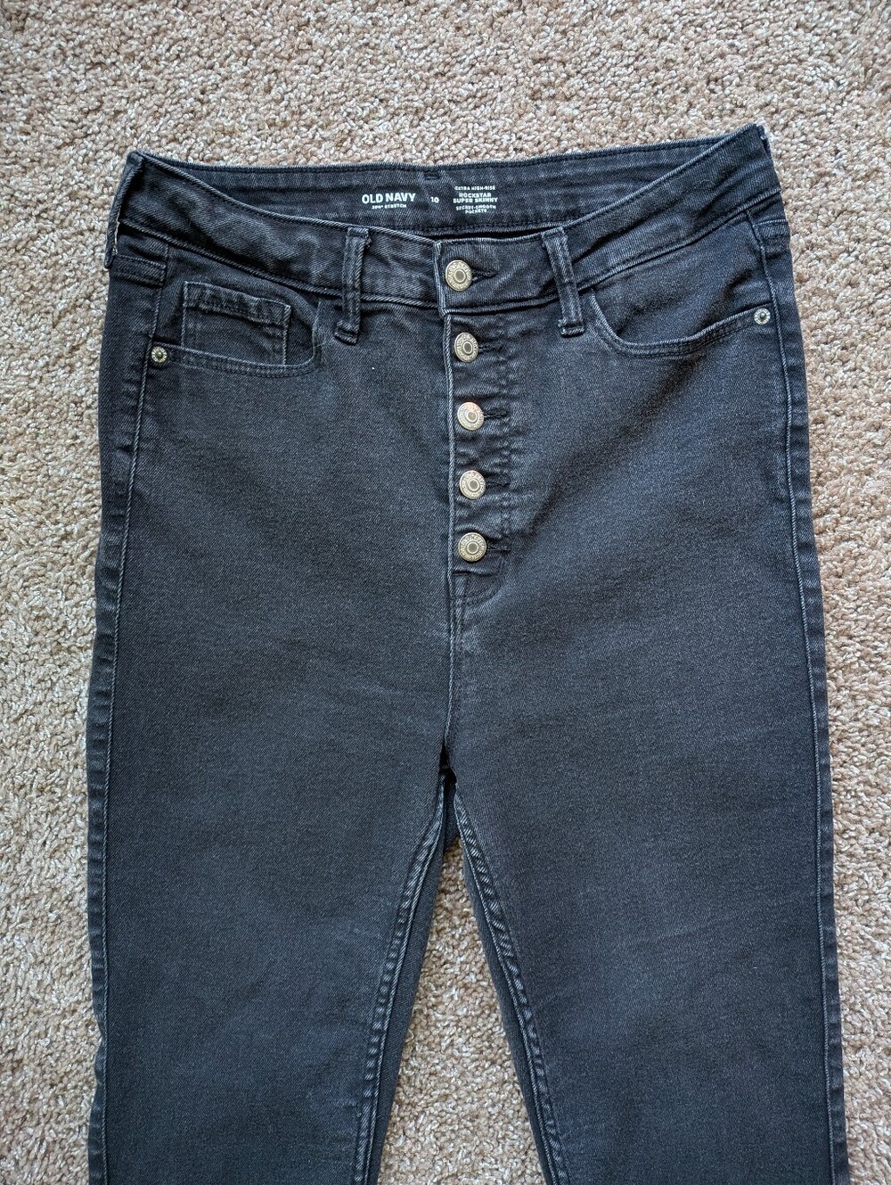 Old Navy Extra High Rise Rockstar Super Skinny Stretch Jeans Size 10 - Picture 3 of 11